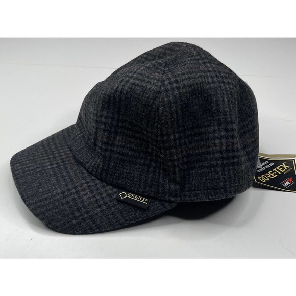 NWT Gottman Gore-Tex Plaid Wool Winter Cap Hat Size Large Men’s Gray Black - Picture 1 of 10